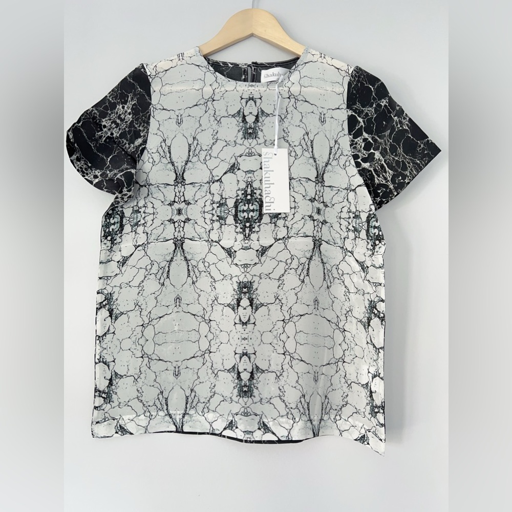 MARBLE SILK T-SHIRT (LONG WEEKEND SALE) - Picture 2 of 7